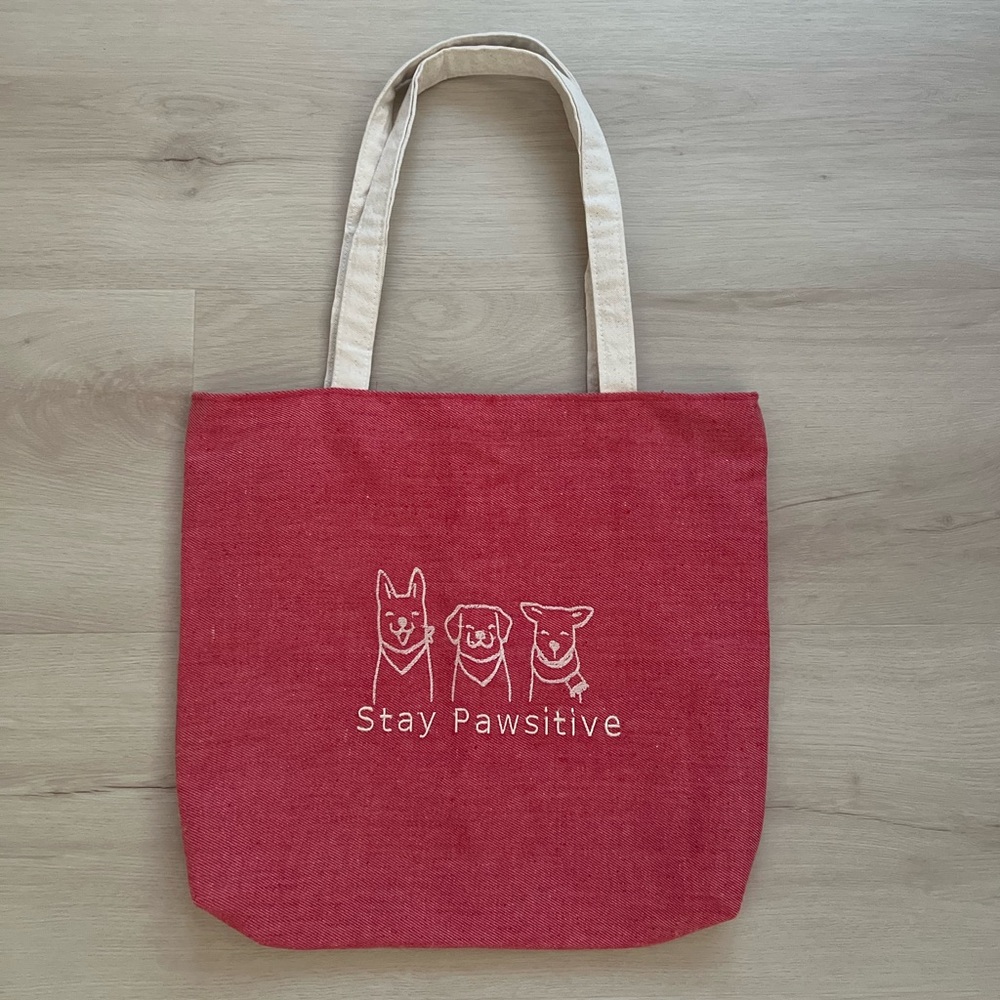 Handsewn embroidered tote bag
